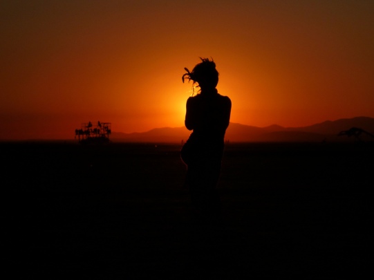 woman at sunrise
